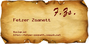 Fetzer Zsanett névjegykártya